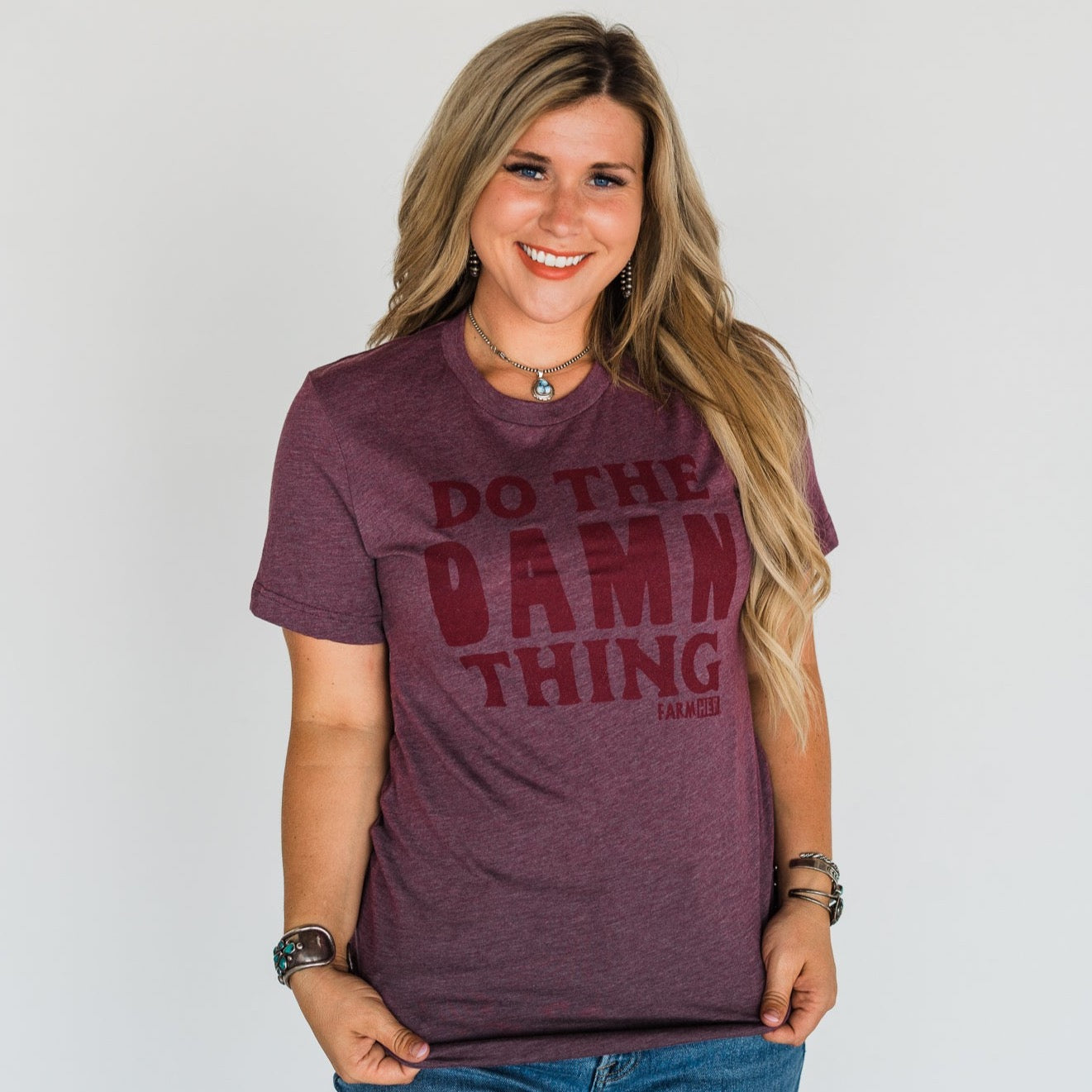 "Do The Damn Thing" FarmHer Maroon Graphic Tee
