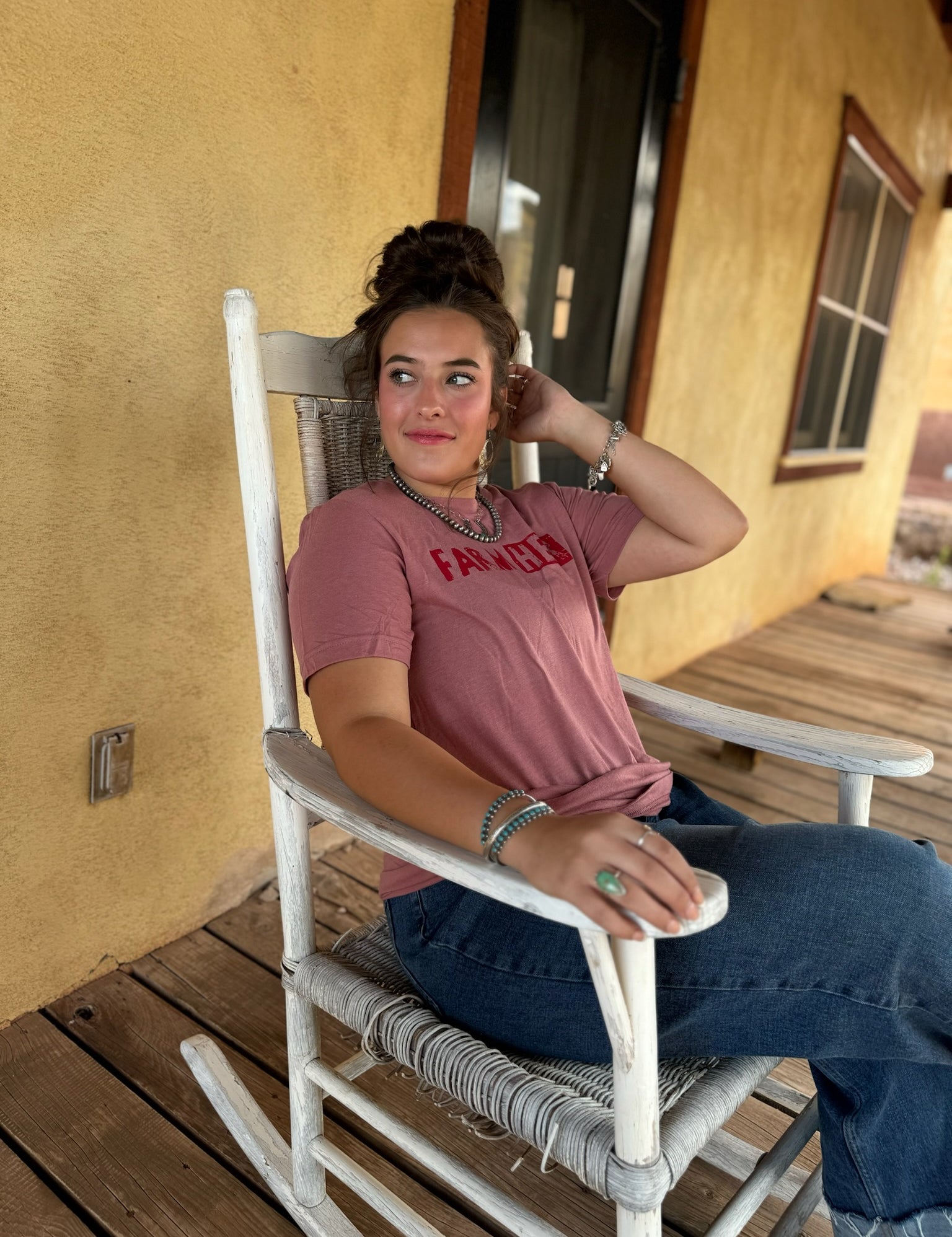 Classic FarmHer Logo Tee - Mauve