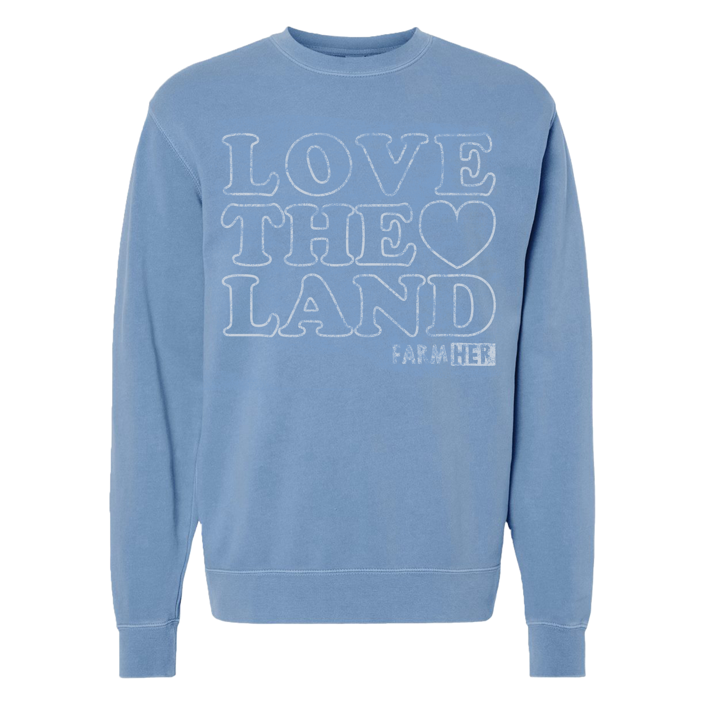 Sweatshirt Crew "Love the Land" Pigment Blue FarmHer