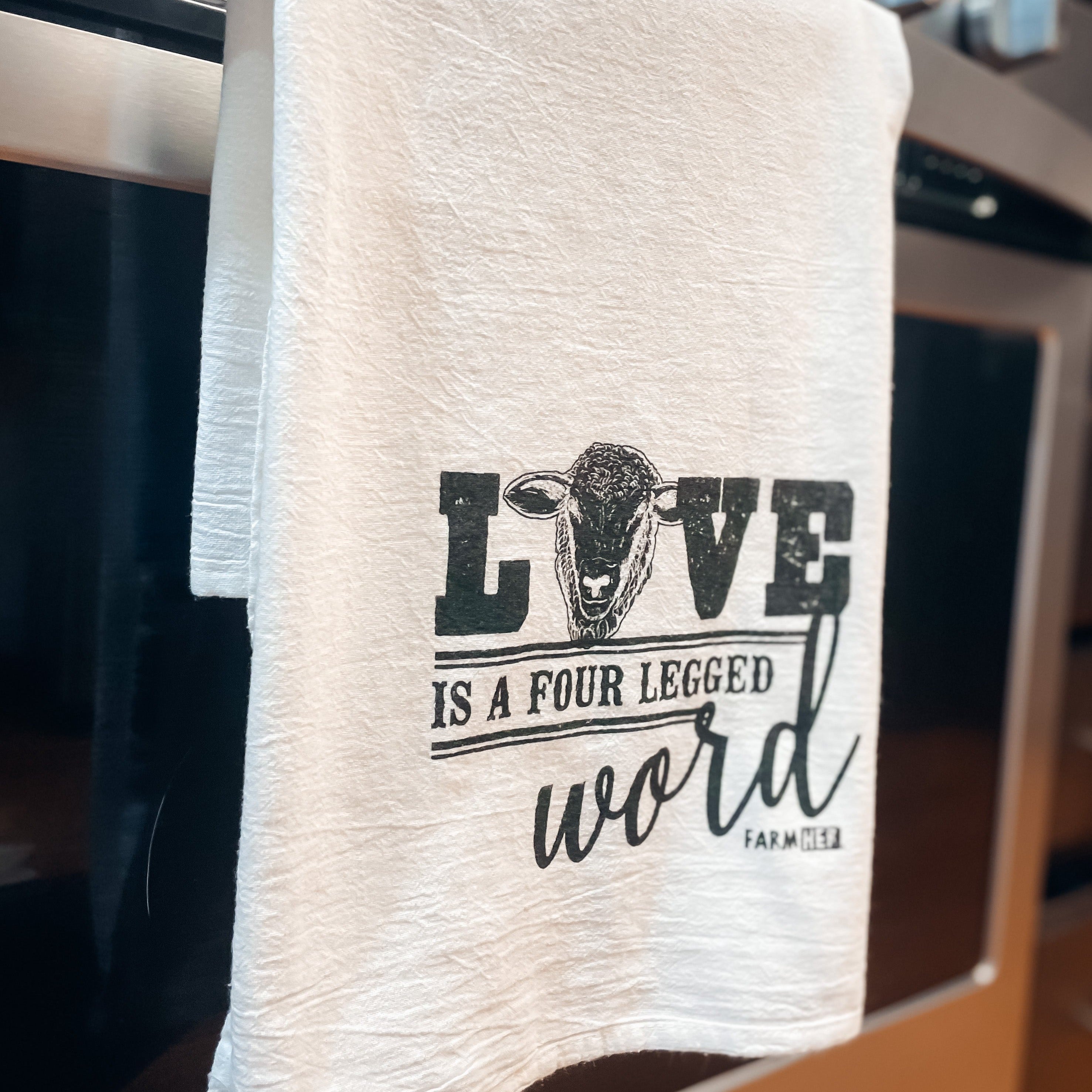 Dish Towel "Sheep Love is a Four Letter Word" FarmHer