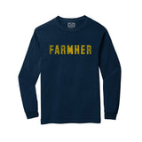 FarmHER Navy Varsity Long Sleeve Tee