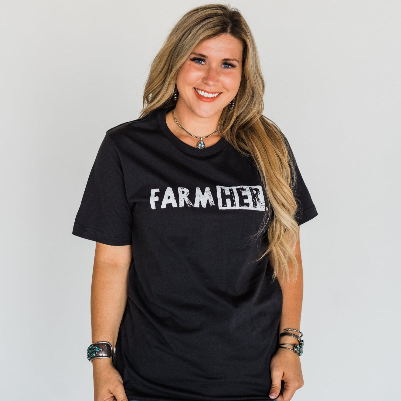 Classic FarmHer Logo Tee - Dark Grey