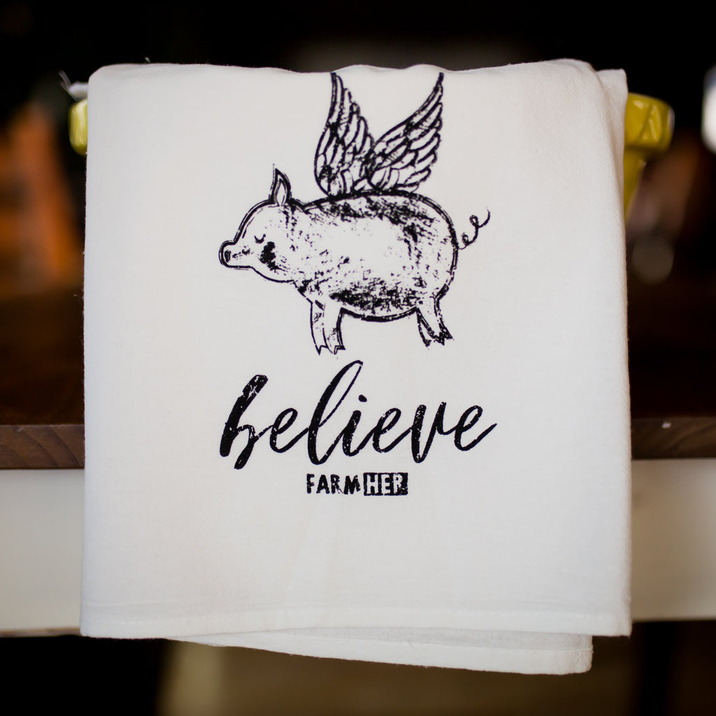 Dish Towel "Believe Pig" FarmHer