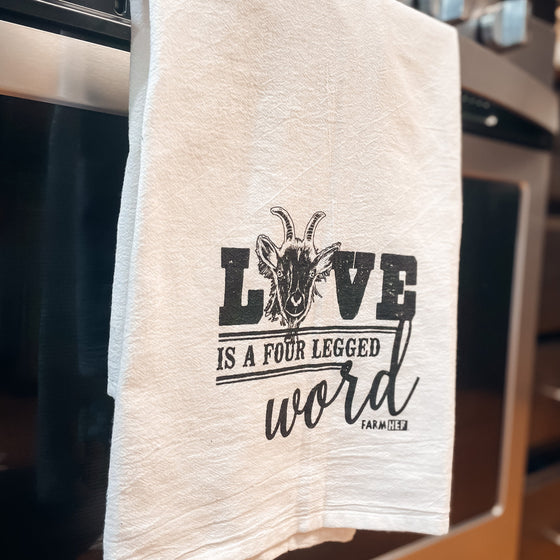 Dish Towel "Goat Love is a Four Letter Word" FarmHer