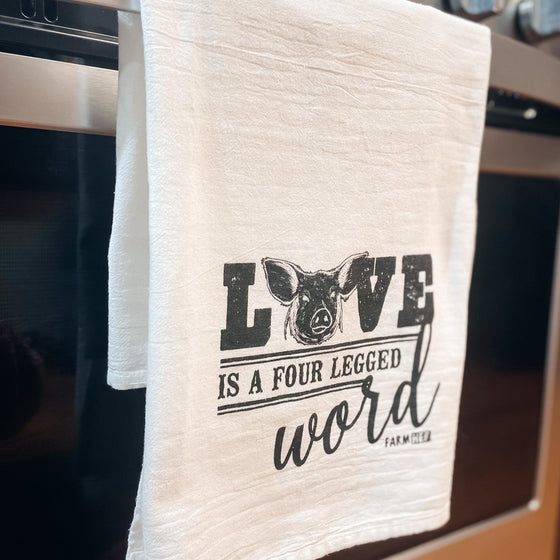 Dish Towel "Pig Love is a Four Letter Word" FarmHer